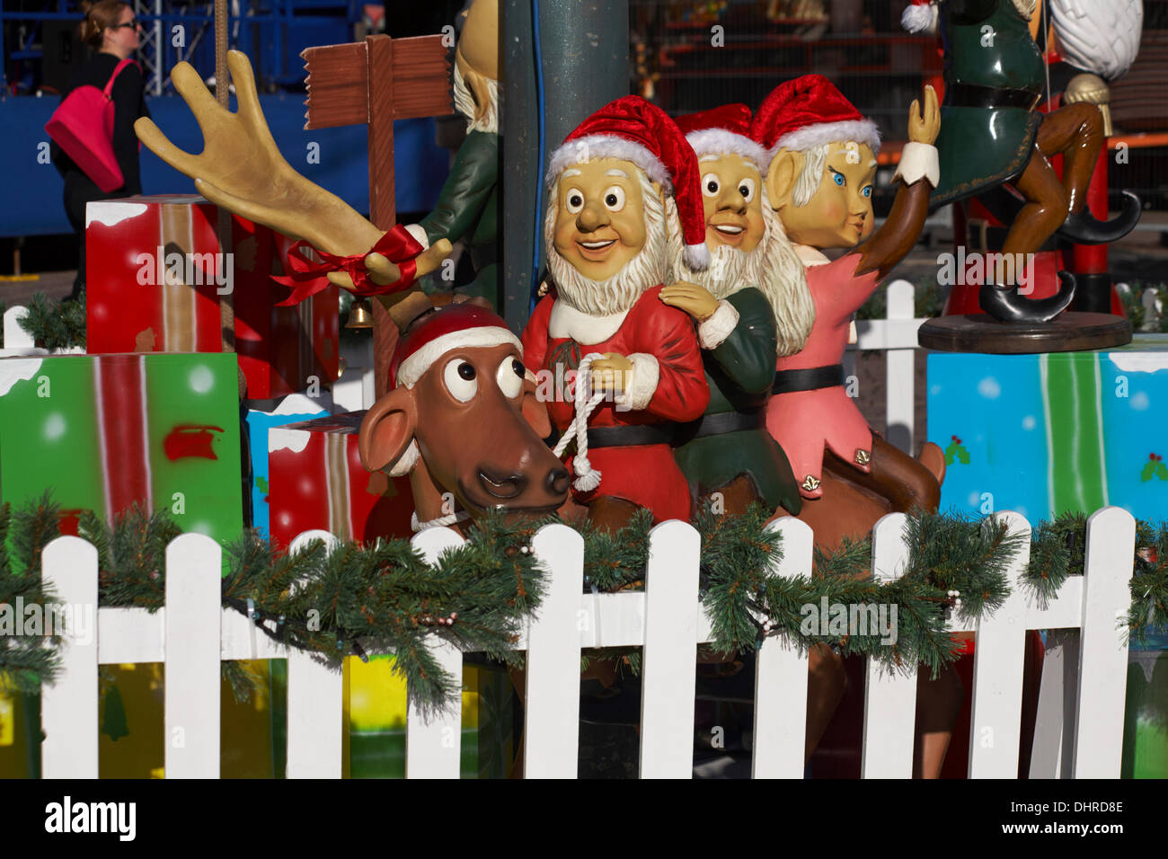 Bournemouth, UK 14 November 2013. Bournemouth prepares for Christmas, with the opening of the Christmas market in Town. Credit:  Carolyn Jenkins/Alamy Live News Stock Photo