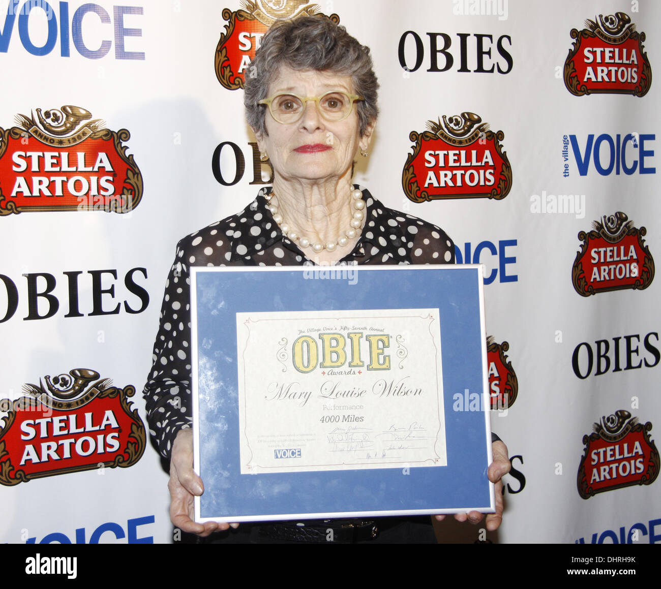 Mary-Louise Wilson  The 57th Annual 'Village Voice' Obie Awards Ceremony held at Webster Hall - Press Room  New York City, USA  - 21.05.12 Stock Photo