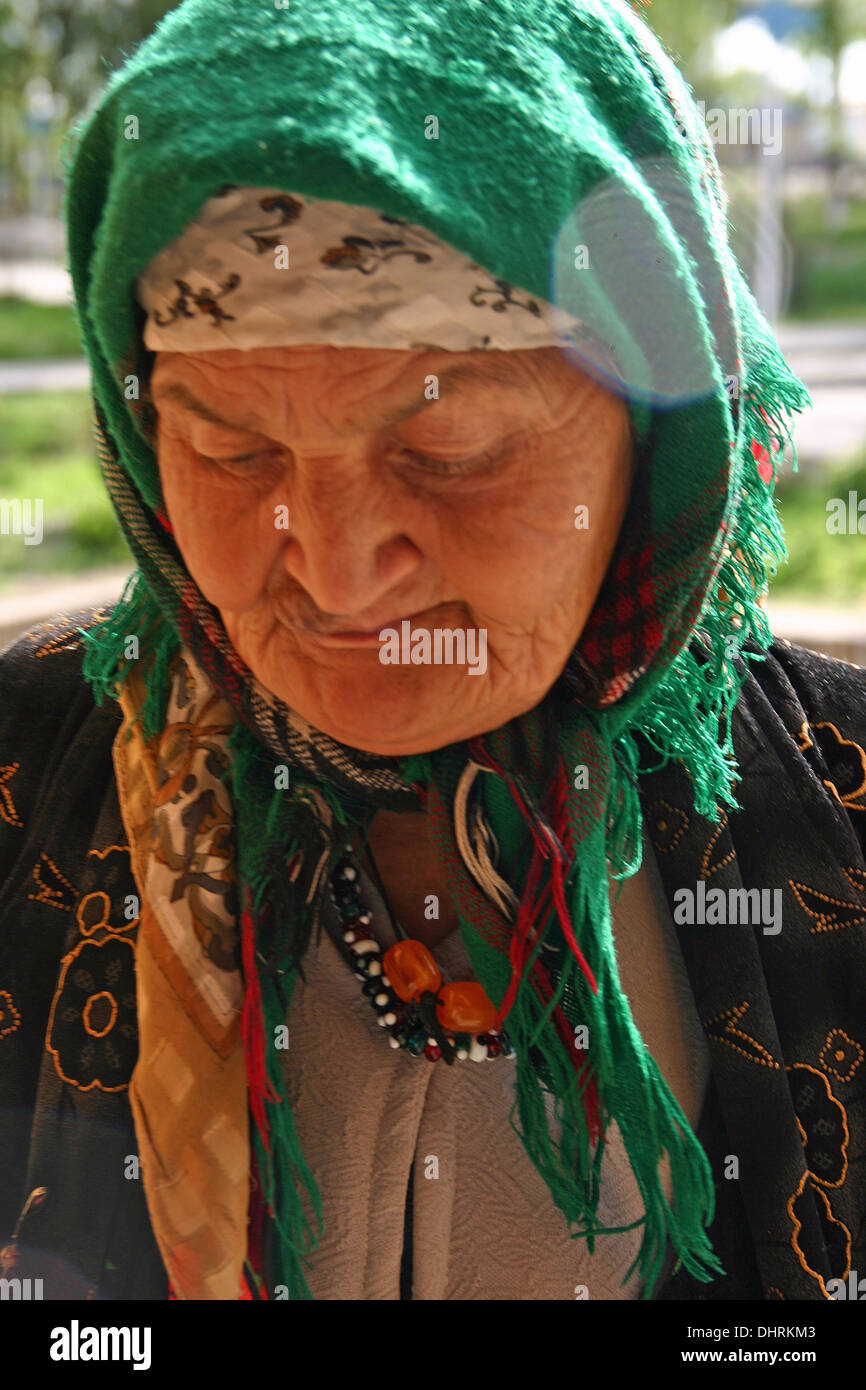 Traditional lady in Samarkand, Uzbekistan Stock Photo