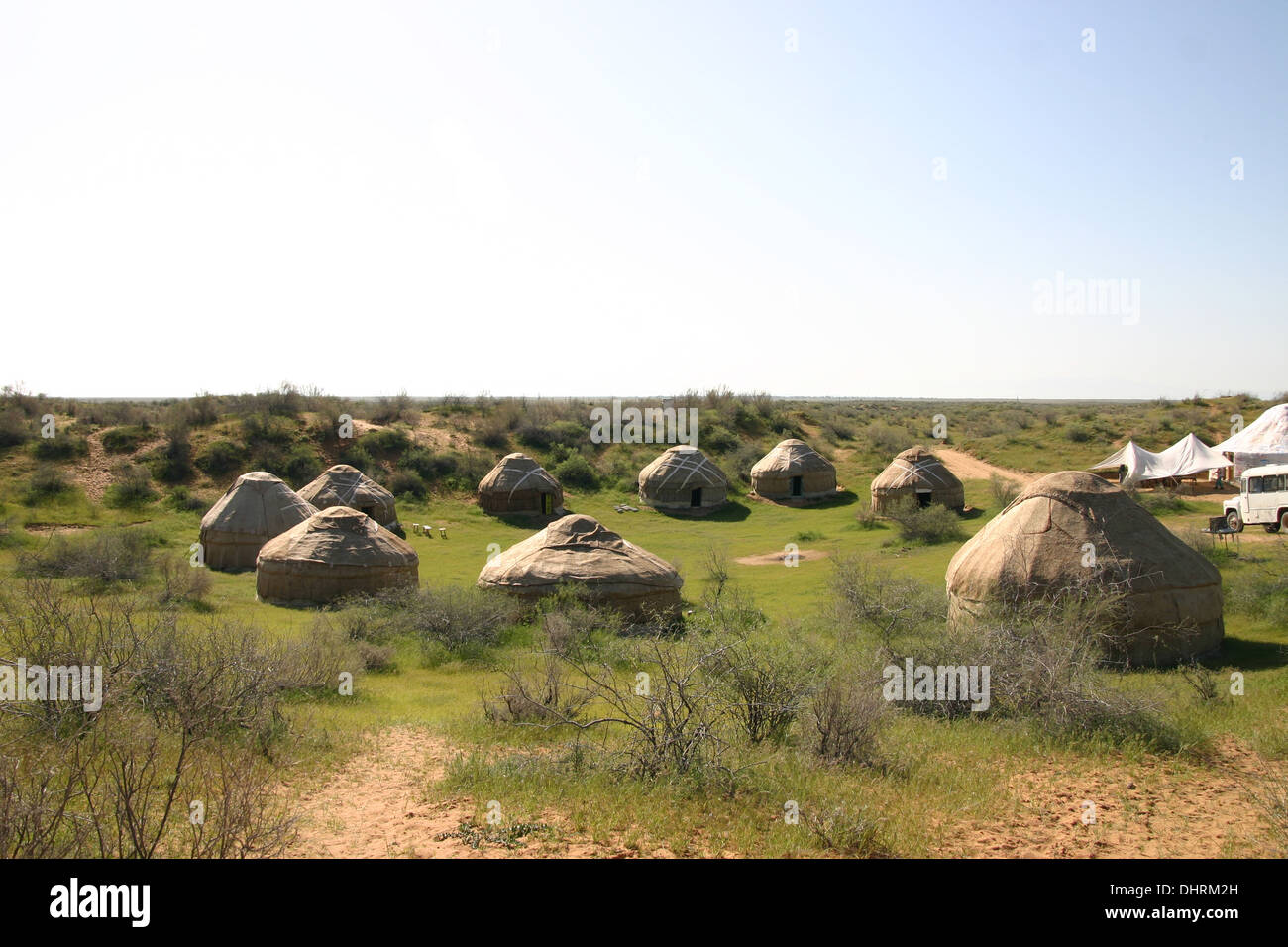 A traditional yurt in Yangikasan, Uzbekistan Stock Photo