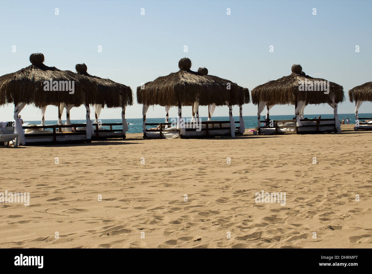 beach pavilions Stock Photo