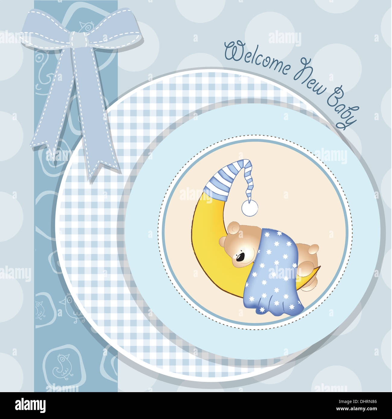 baby boy shower card with teddy bear Stock Photo Alamy