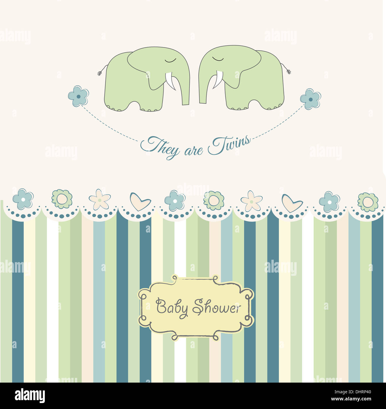 baby twins shower card Stock Photo - Alamy