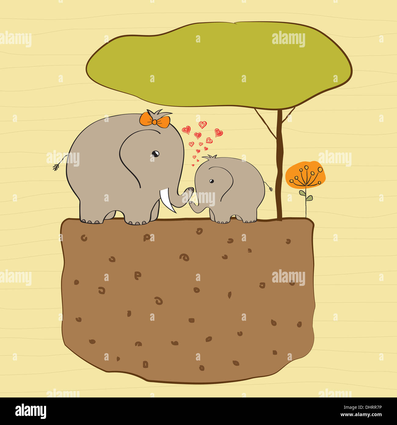 baby shower card with baby elephant and his mother Stock Photo - Alamy