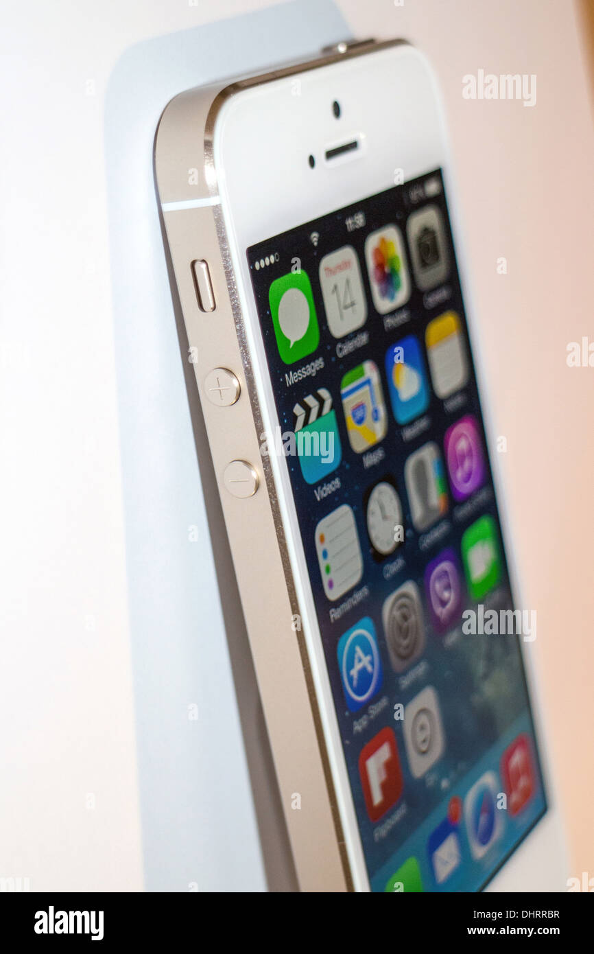 Apple iPhone 5s Gold Volume Buttoms Stock Photo