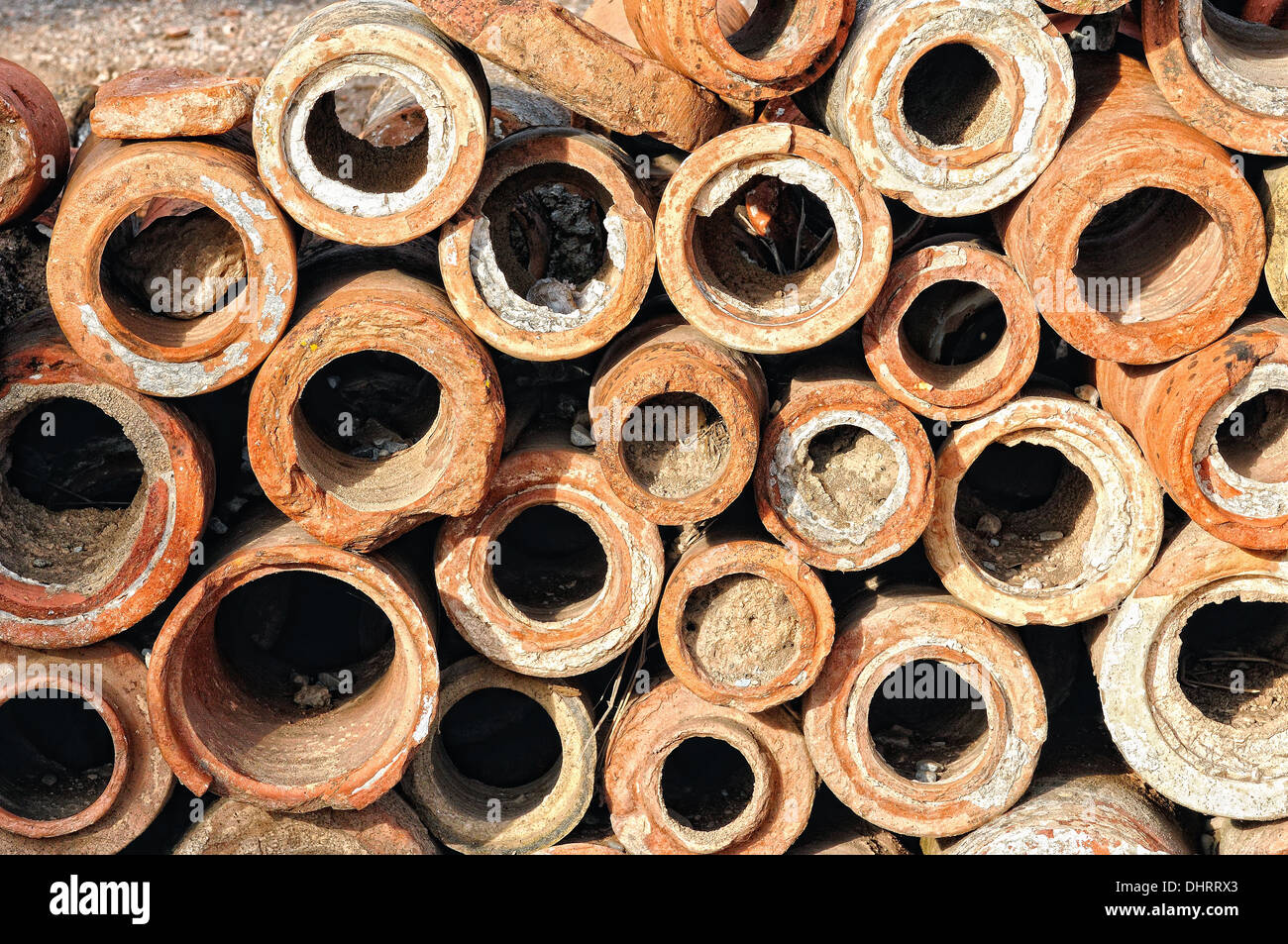 old drainage pipes Stock Photo
