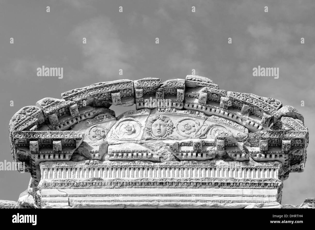 Relief Celsus Library Ephesus Turkey Stock Photo