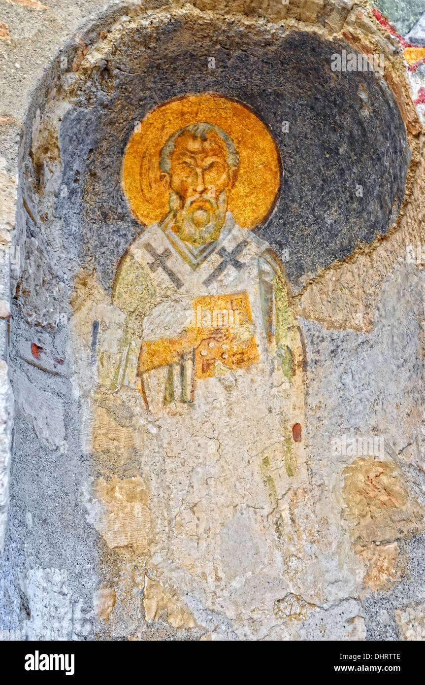 Wall niche with mural Nicholas Church Myra Stock Photo