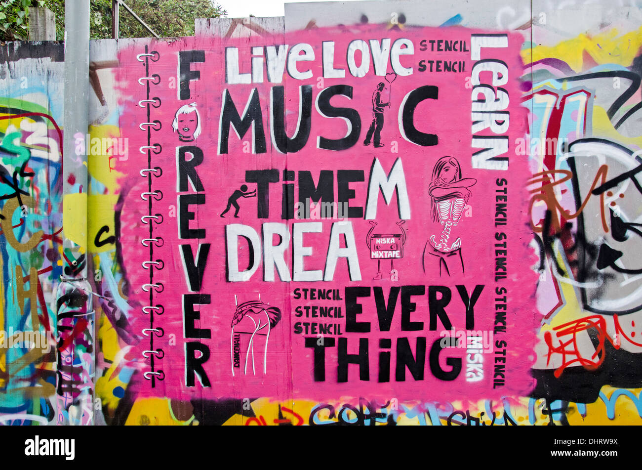 Graffiti in the Canongate area of Edinburgh. Stock Photo