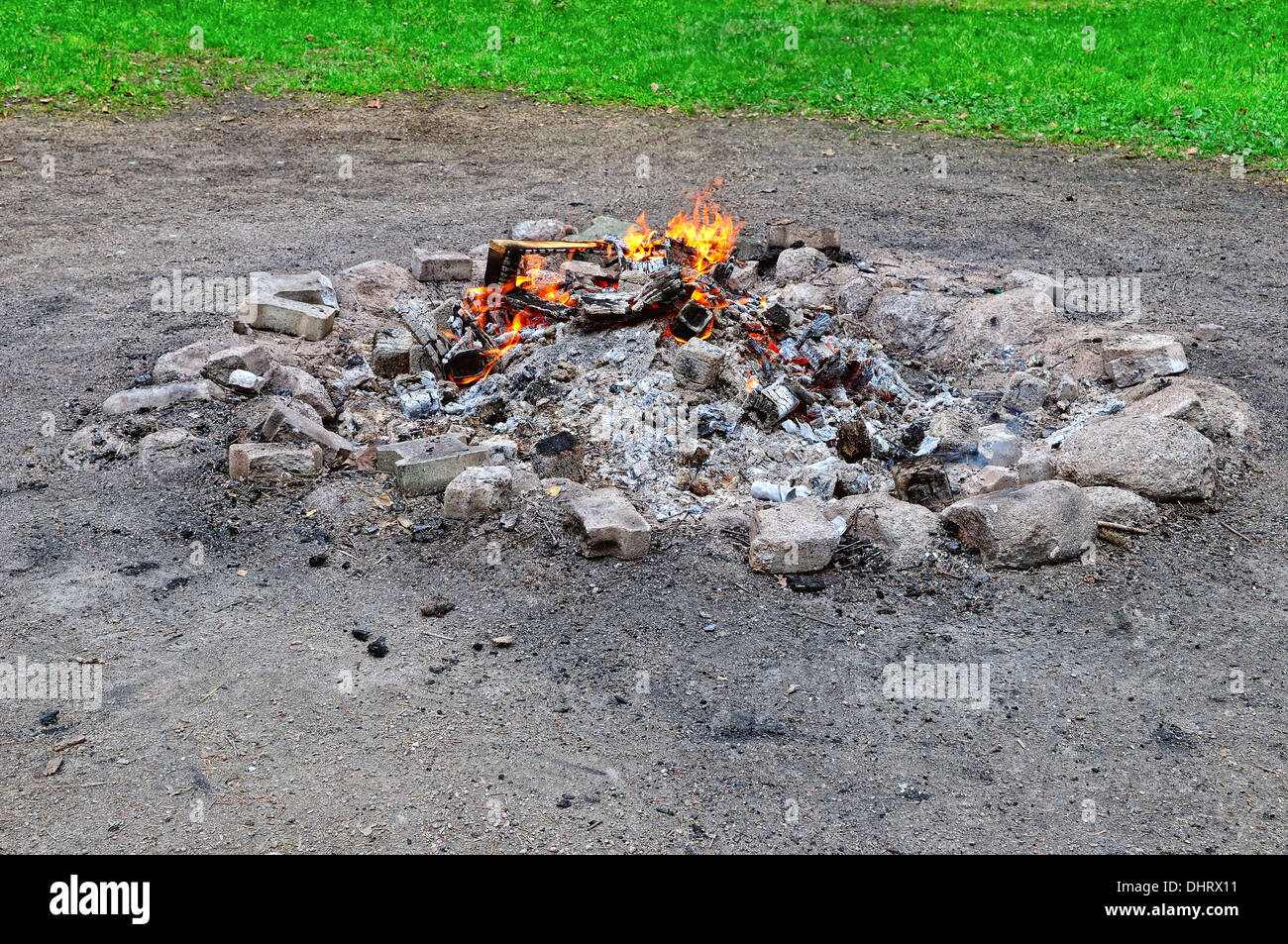 fire pit in the open Stock Photo