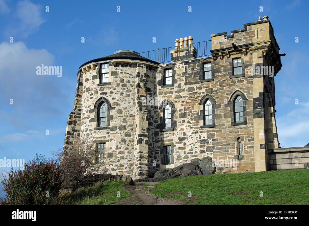 Old Observatory House on Calton Hill in the centre of Edinburgh, Scotland, UK. Stock Photo