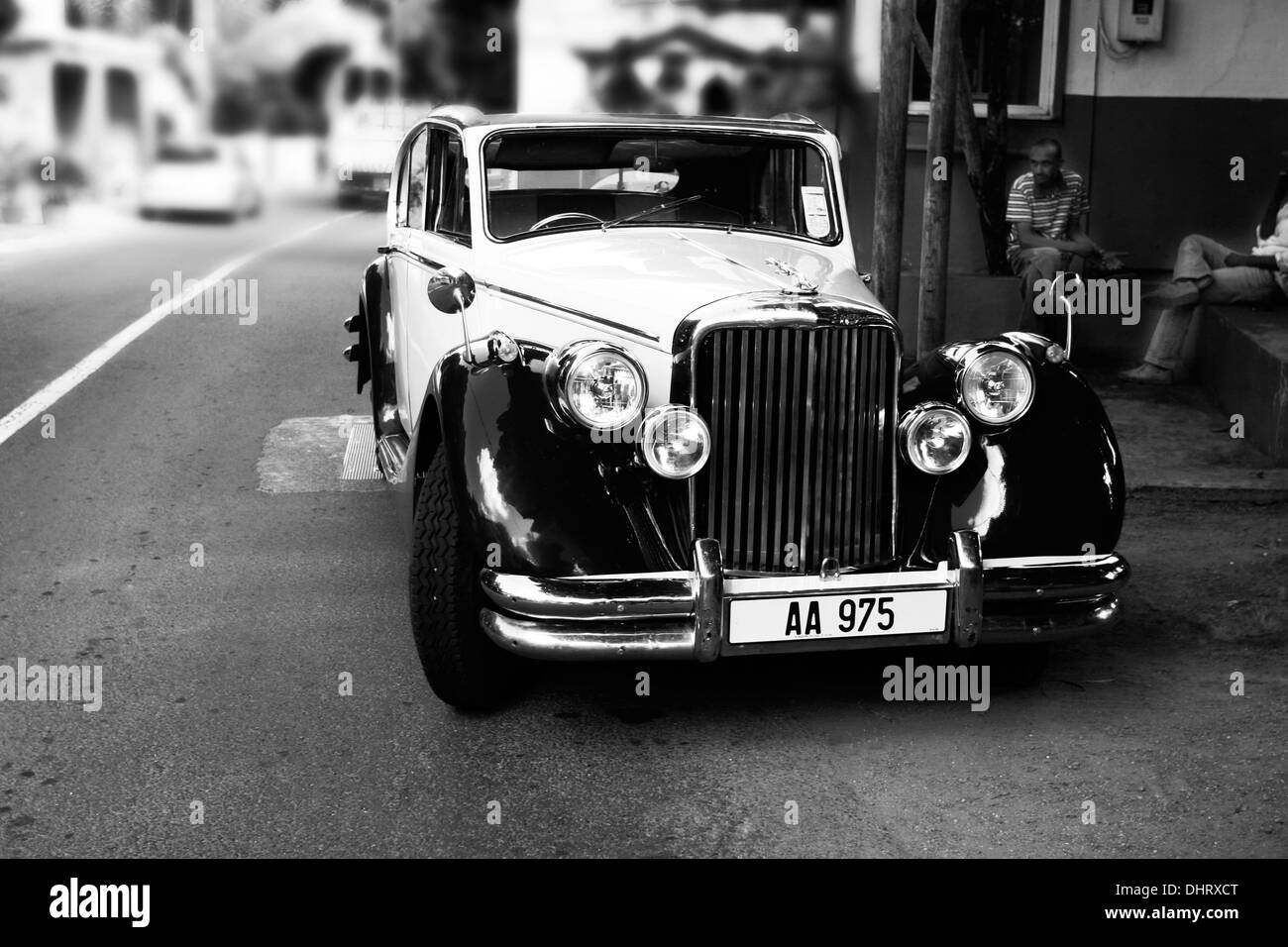 portrait of classic old car.mauritius Stock Photo