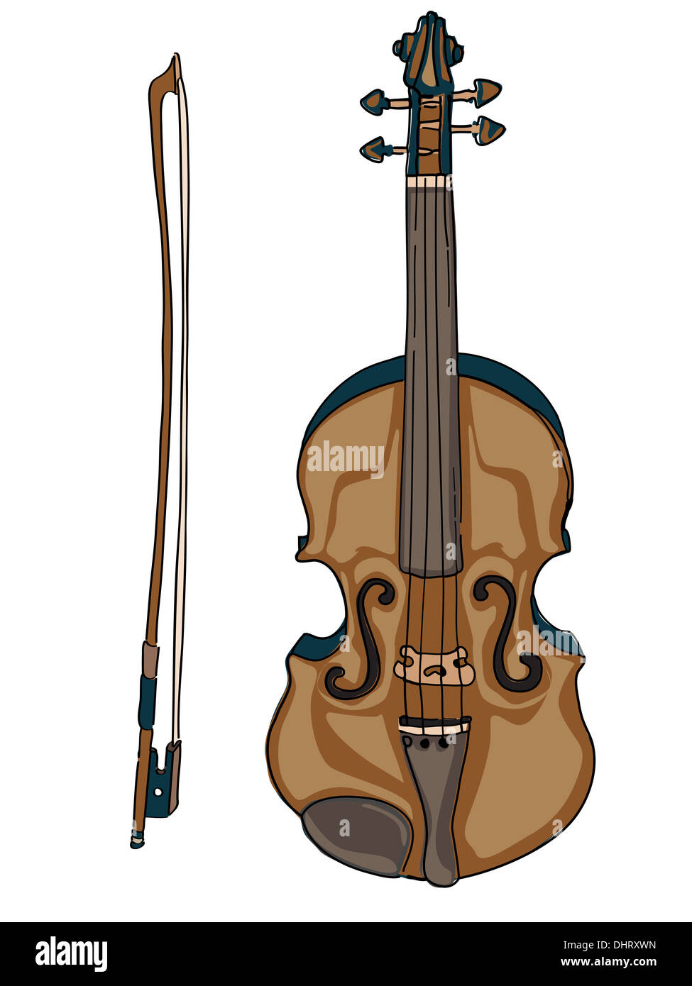 Violin making drawing Cut Out Stock Images & Pictures - Alamy