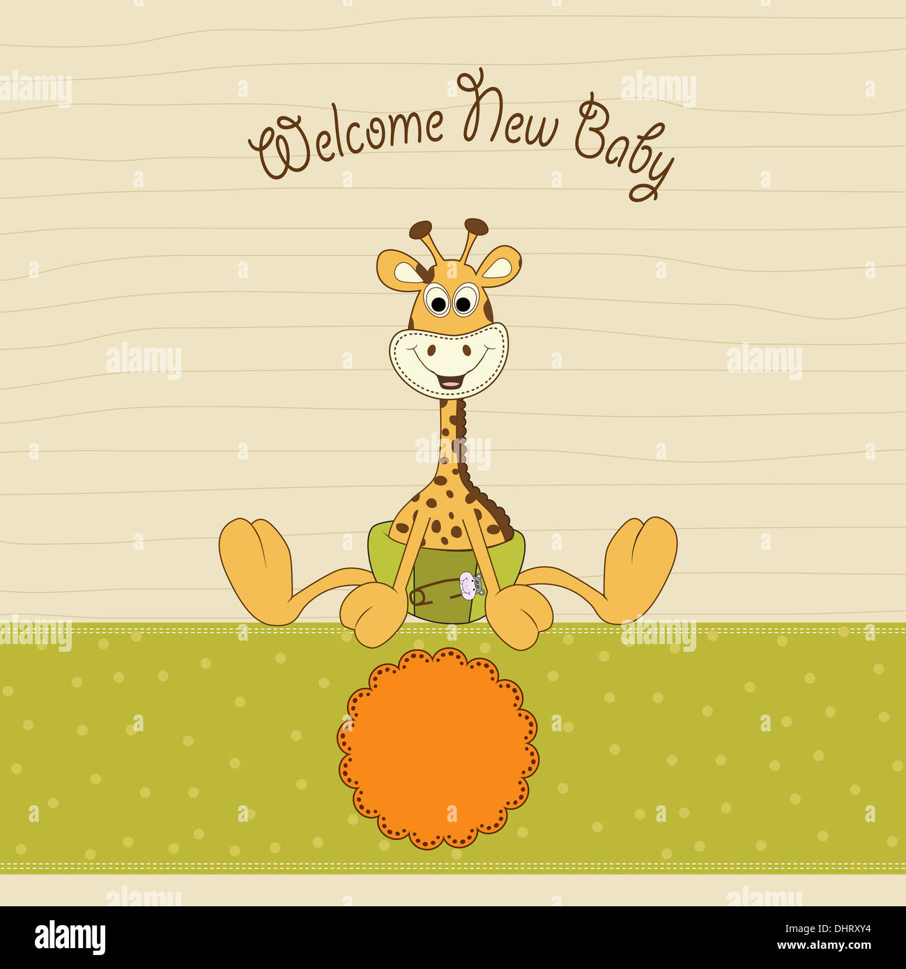 baby shower card with baby giraffe, vector illustration Stock Photo - Alamy