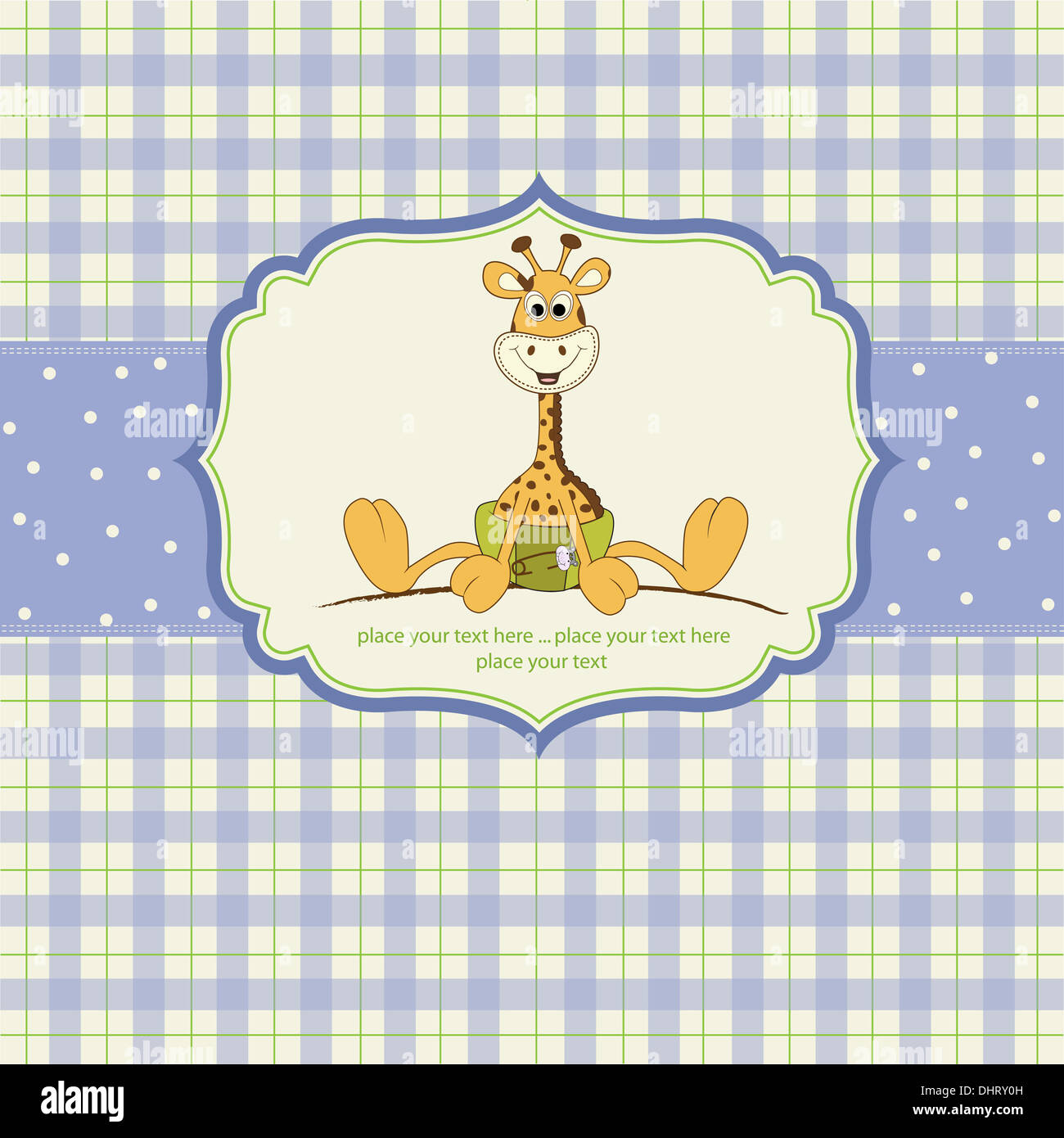 baby shower card with baby giraffe, vector illustration Stock Photo - Alamy