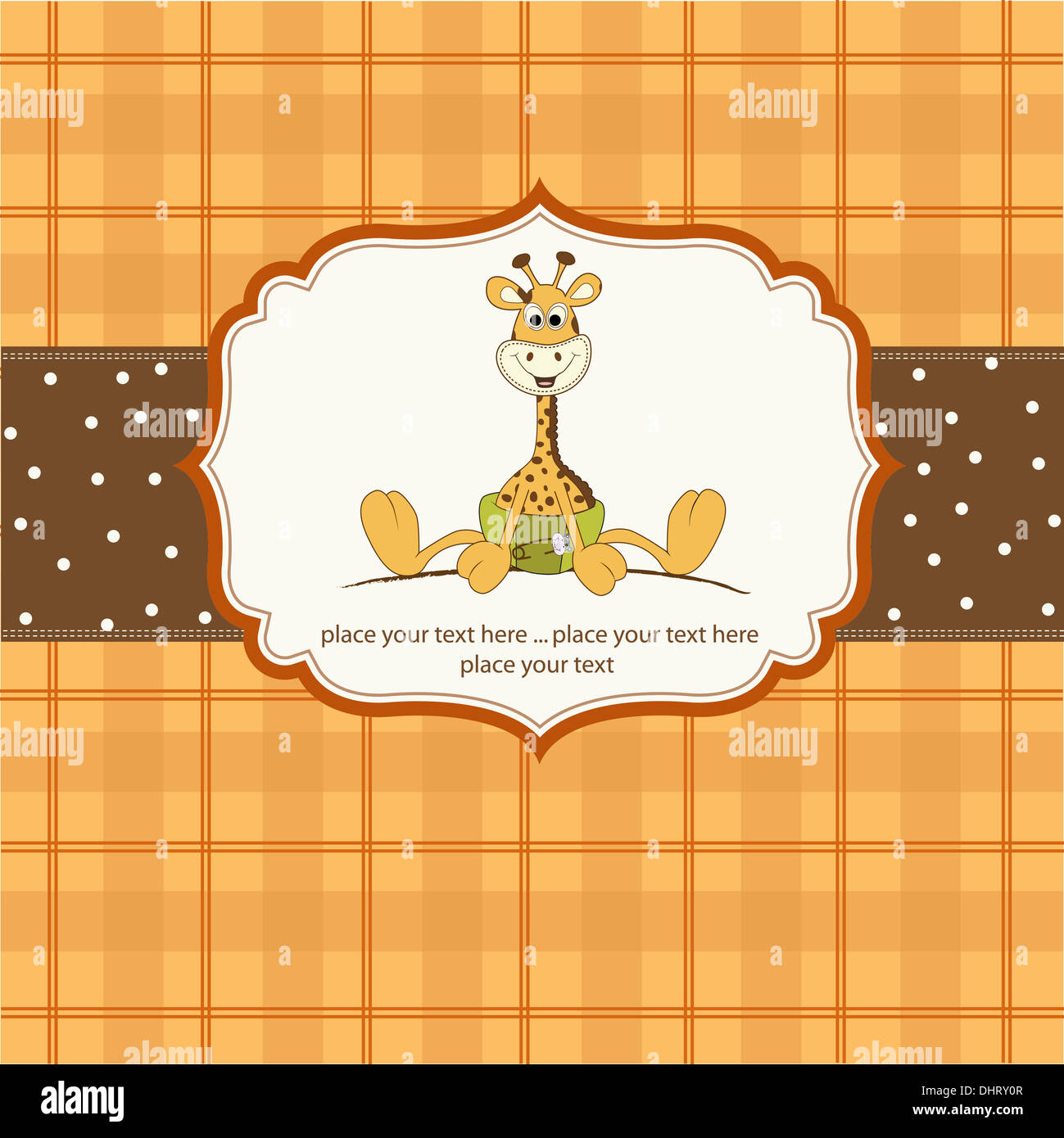 baby shower card with baby giraffe, vector illustration Stock Photo - Alamy