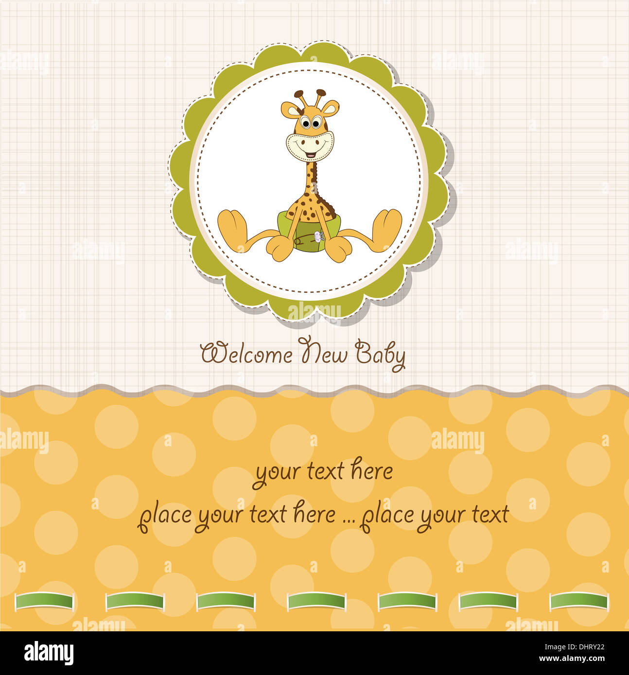 baby shower card with baby giraffe, vector illustration Stock Photo - Alamy