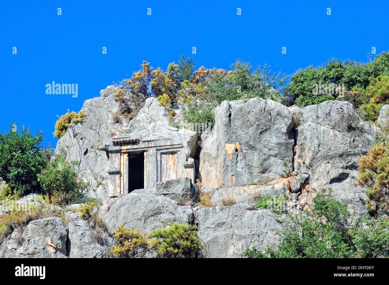 Rock grave in Myra Turkey Stock Photo