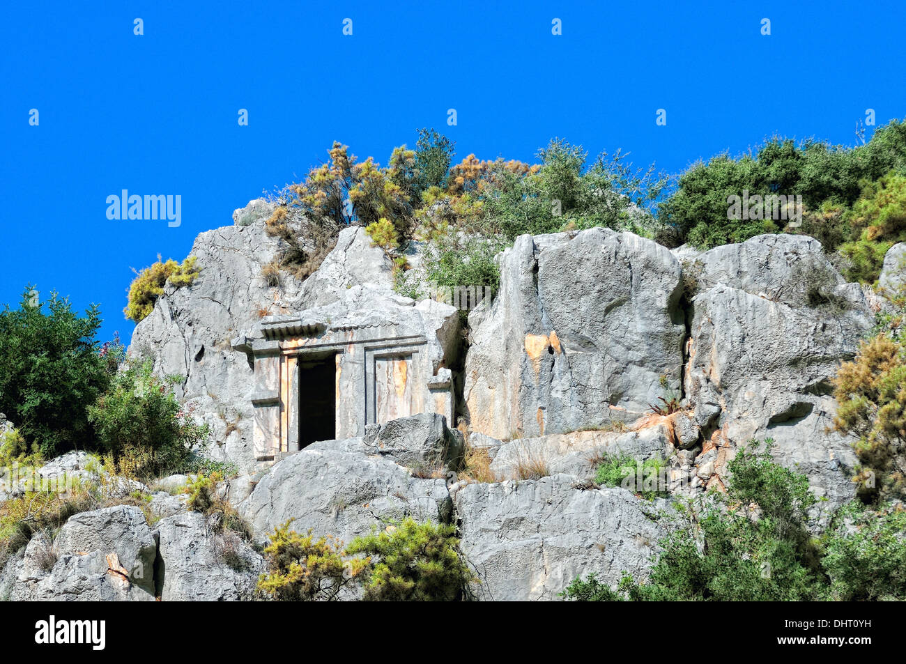Rock grave in Myra Turkey soft Stock Photo