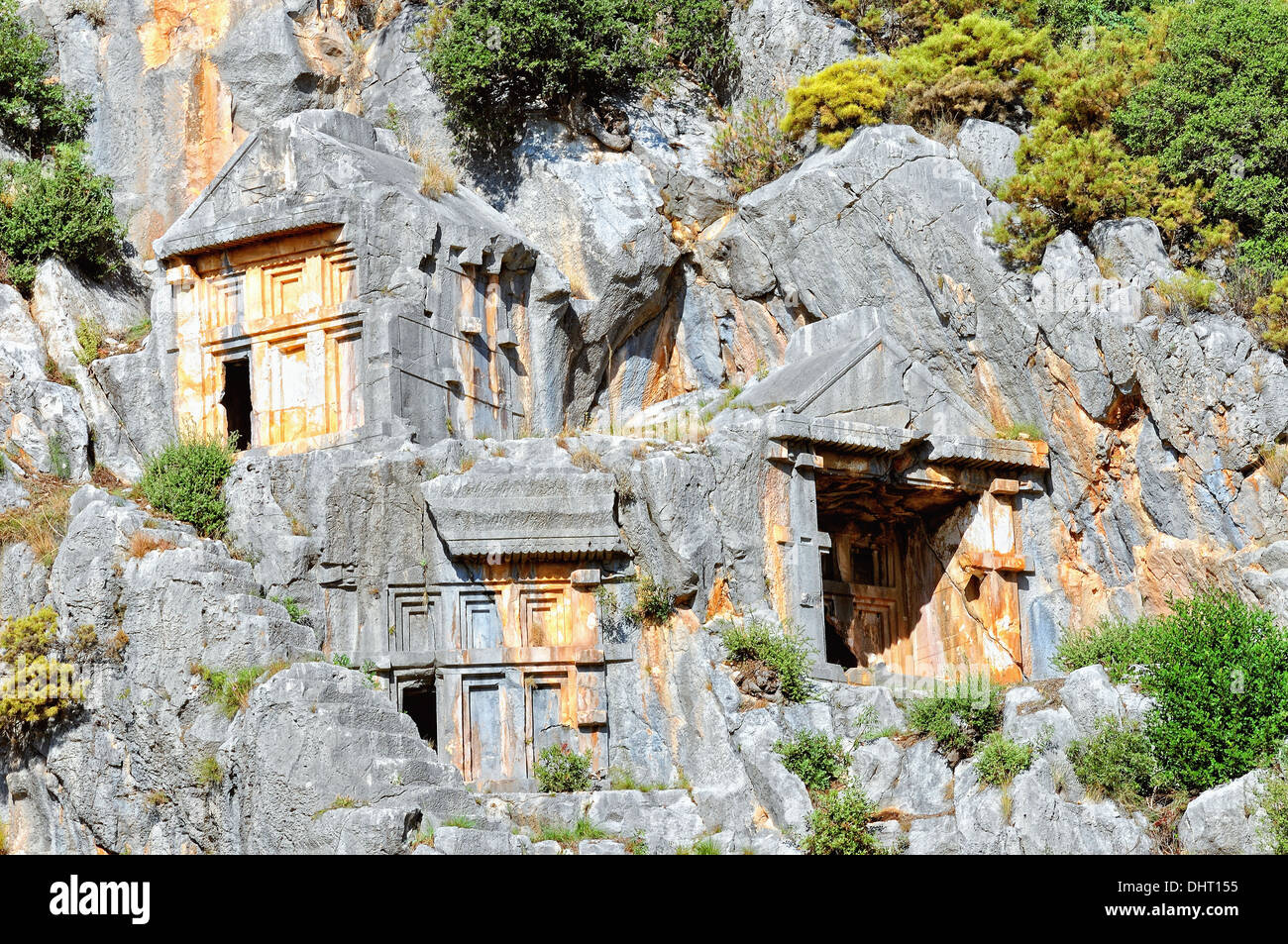 Myra Turkey three tombs Stock Photo