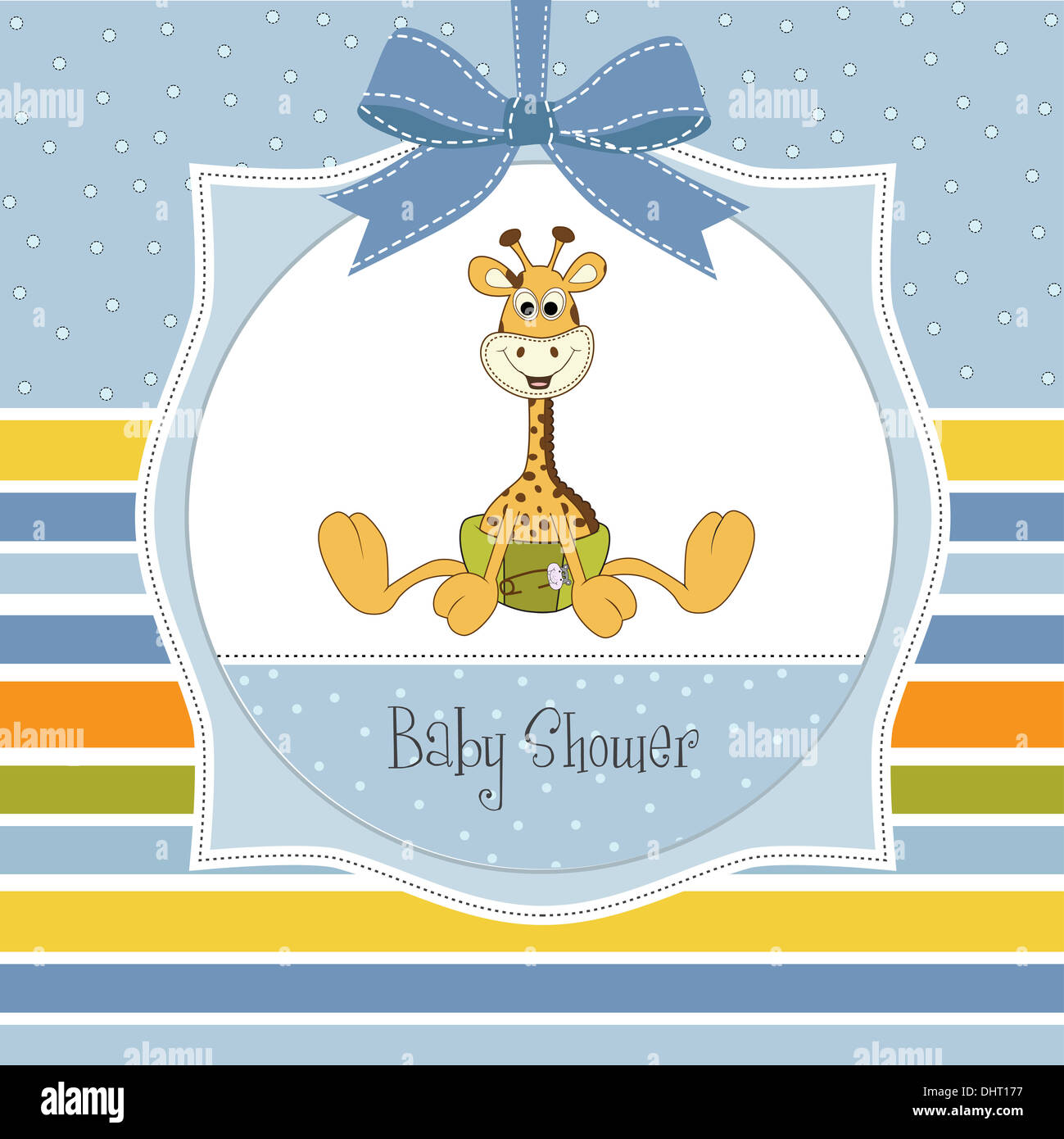 baby shower card with baby giraffe, vector illustration Stock Photo Alamy