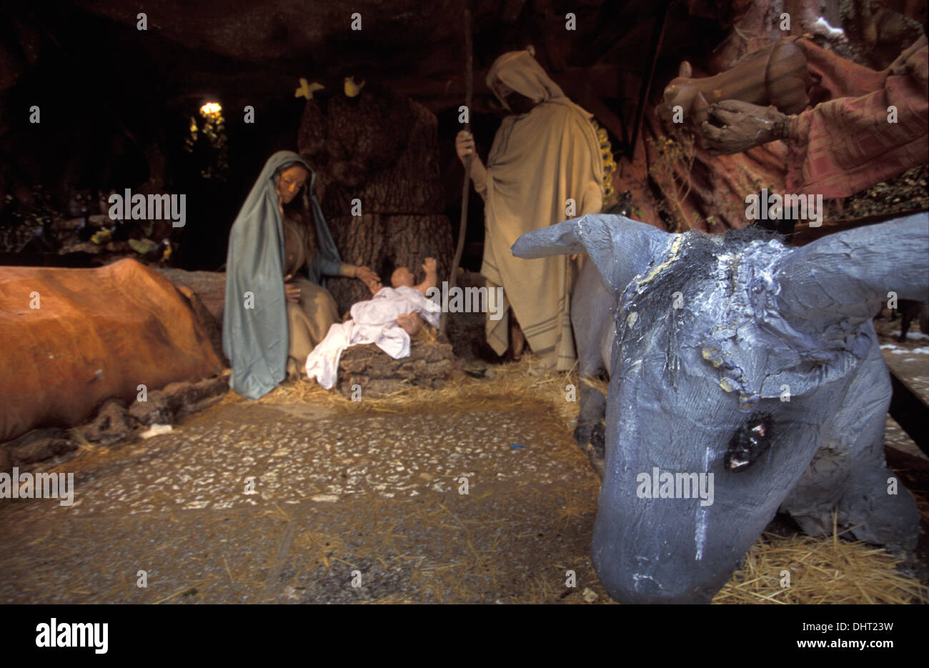 Nativity scenes, made a lifesize, Belén, in Spanish, representing the