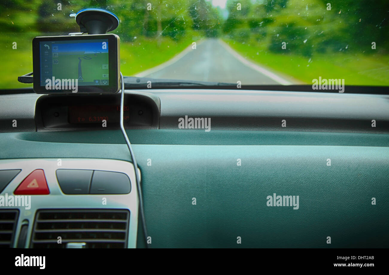 car dashboard and satelite navigation system auto gps panel device