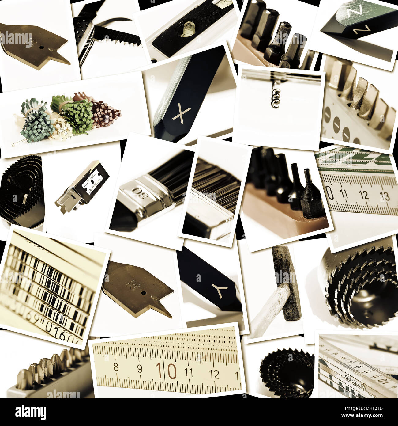 hand tools collage Stock Photo
