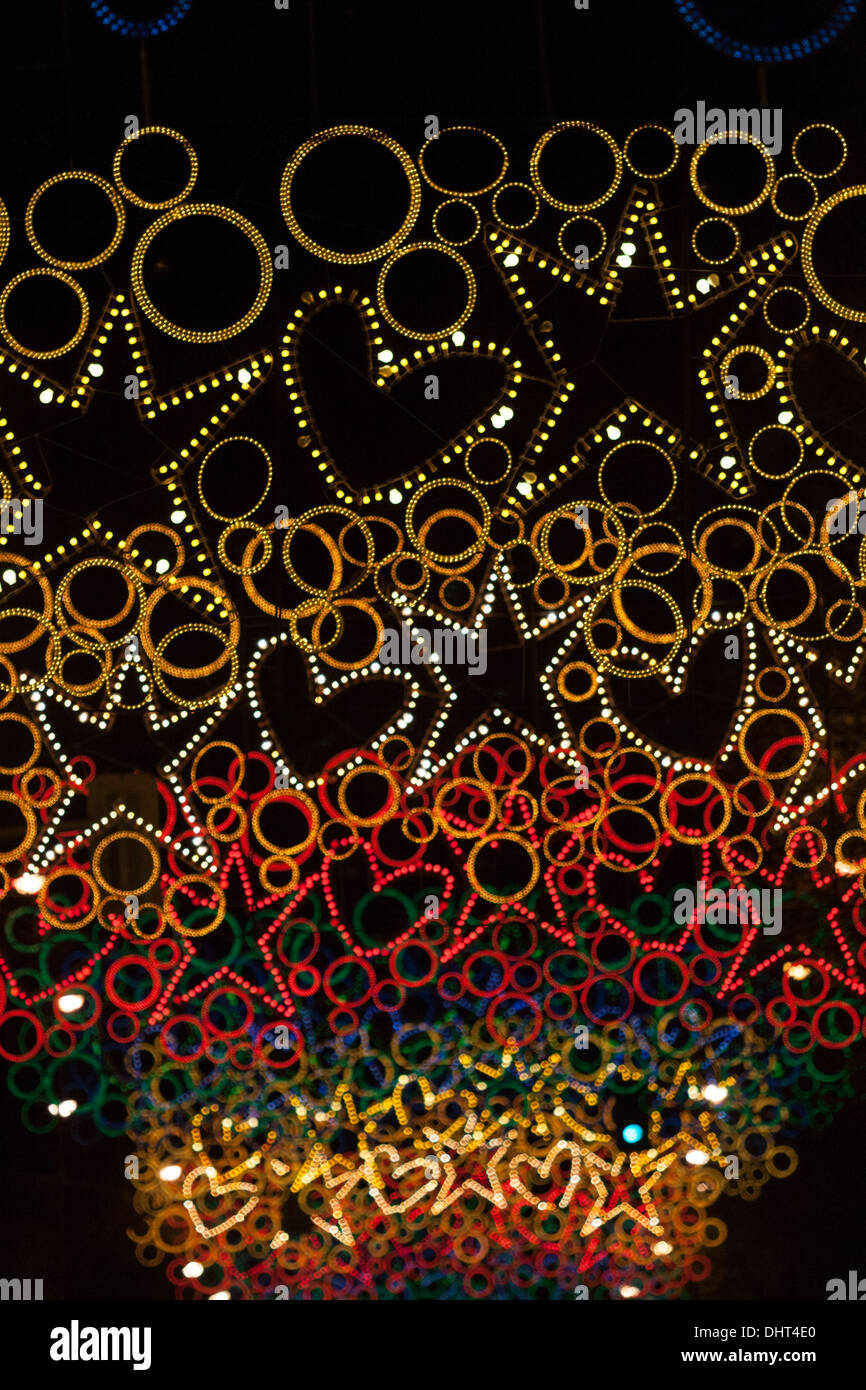 Christmas Lights designed by Agatha Ruiz de la Prada in Ortega y Gasset,  Madrid Stock Photo - Alamy