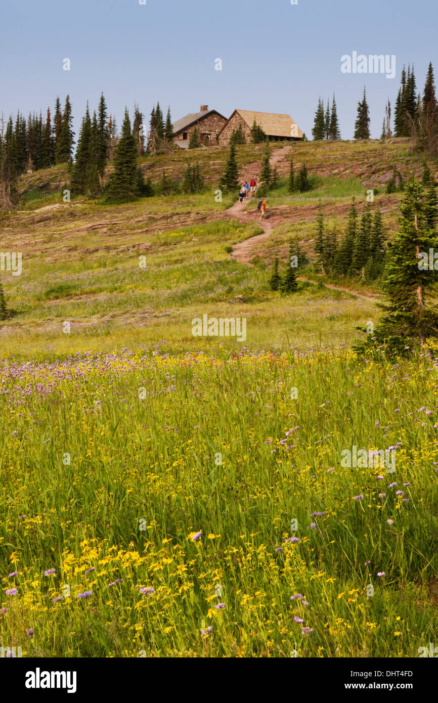 Granite Park Chalet from The Garden Wall Trail in Glacier National Park