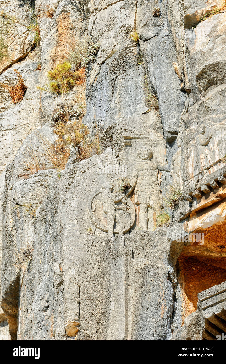 Relief cliff tombs Myra Turkey Stock Photo