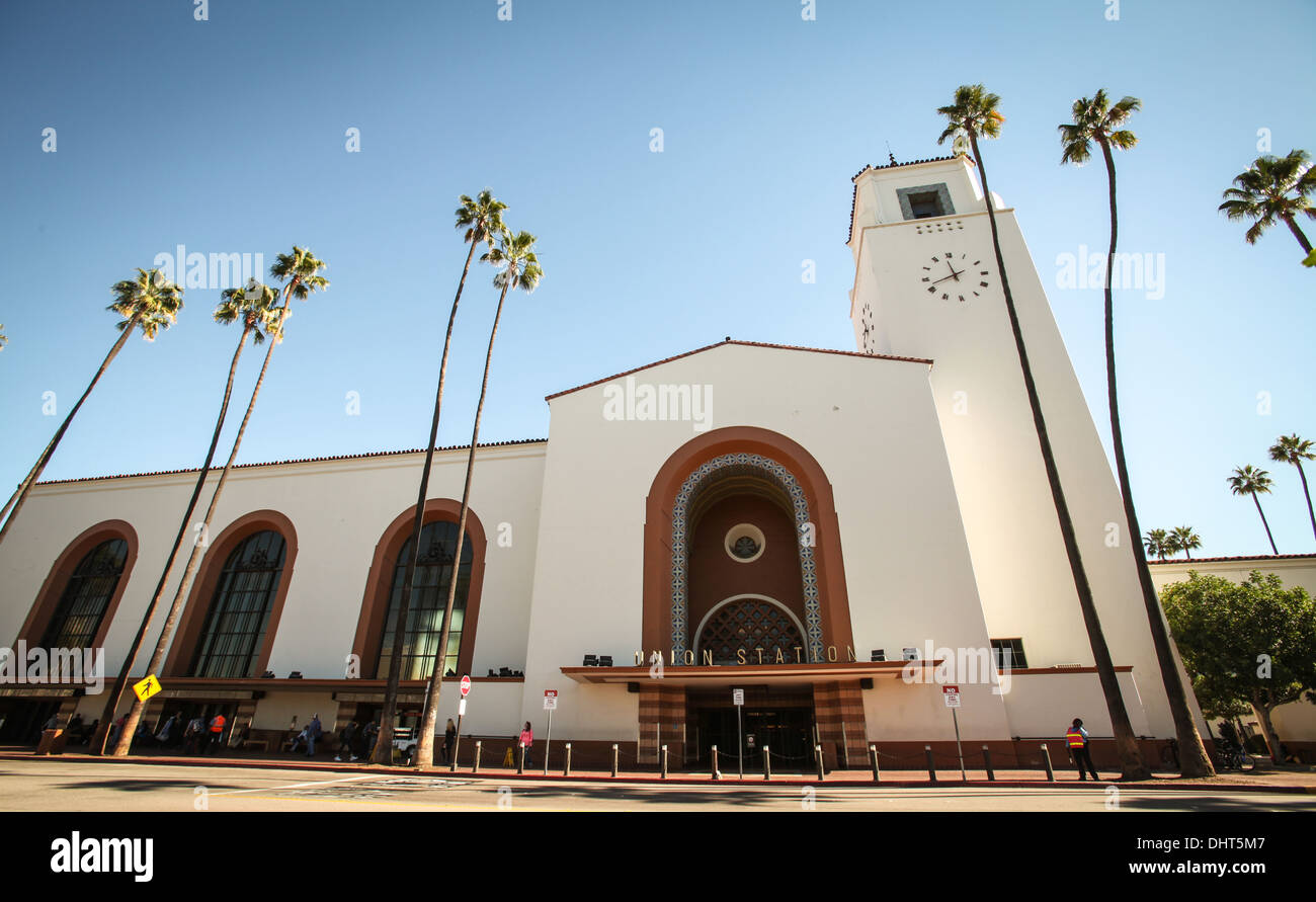 Los Angeles Union Station the main railway station in Los Angeles, California. Stock Photo