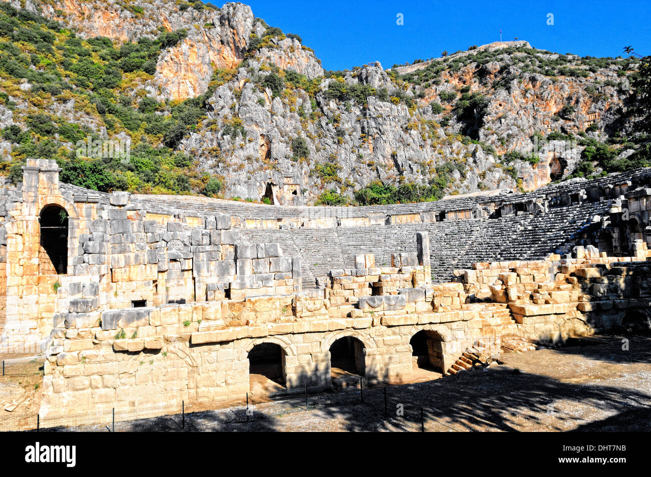 ancient city of Myra with theater, Turkey Stock Photo