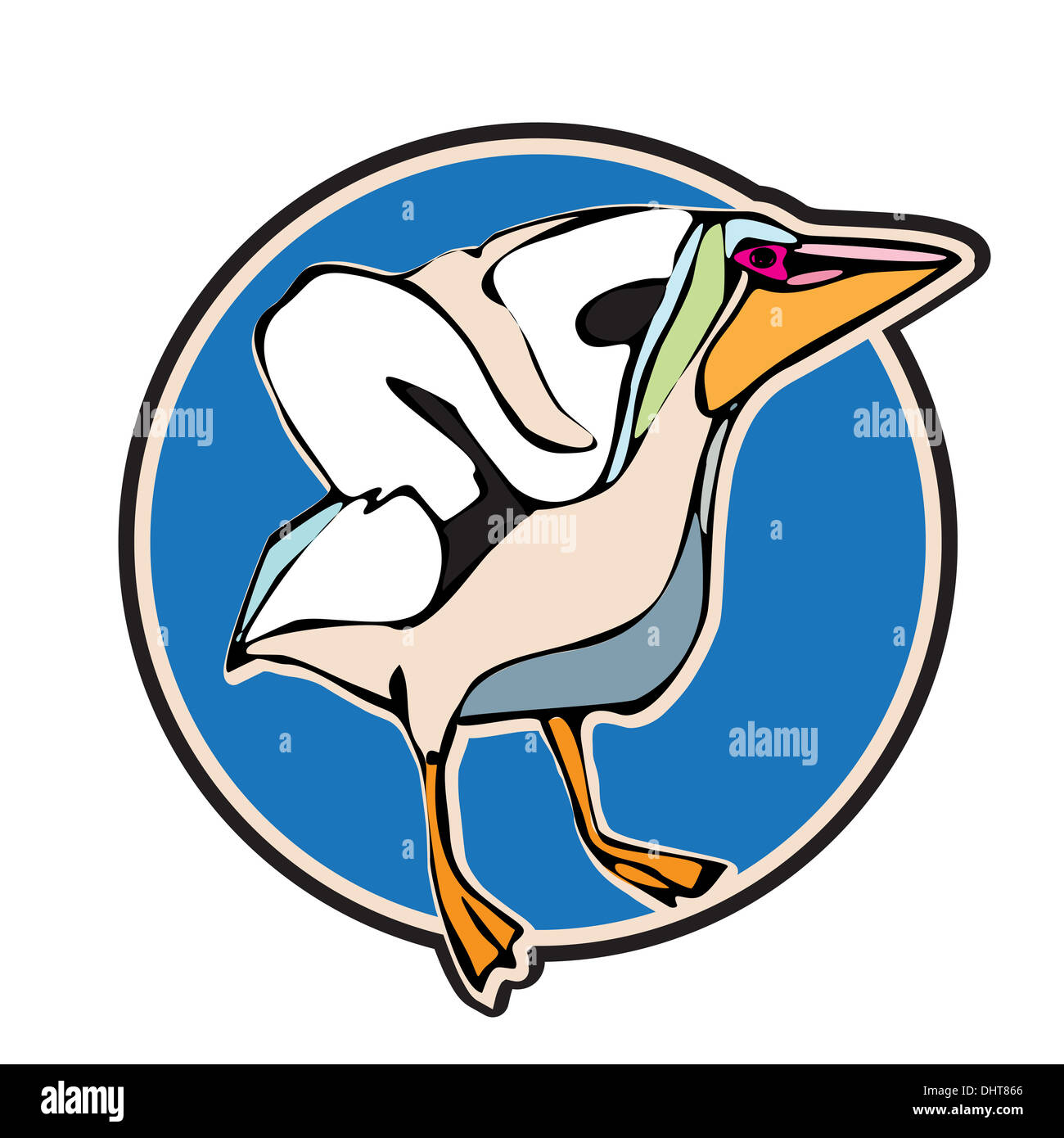 pelican clip art Stock Photo