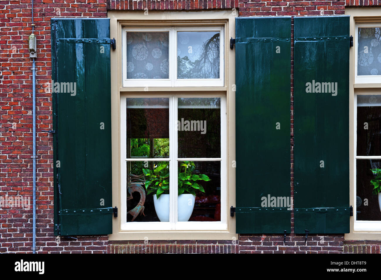 Green Shutters Stock Photo