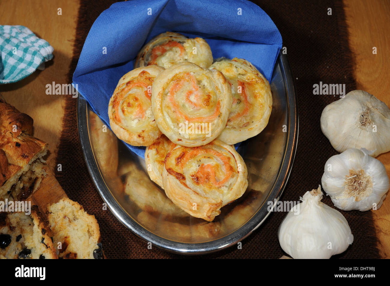 Garlic cakes Stock Photo