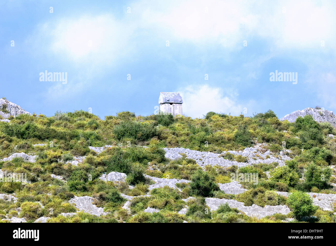 Sarcophagus on the horizon Turkey Kale soft Stock Photo