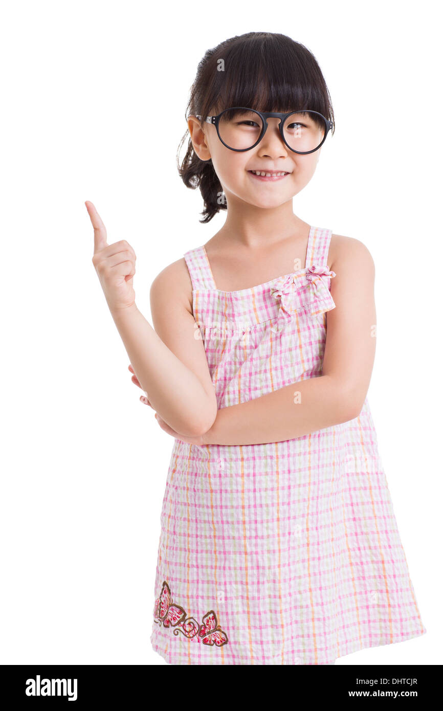 Cute little girl with glasses Stock Photo Alamy