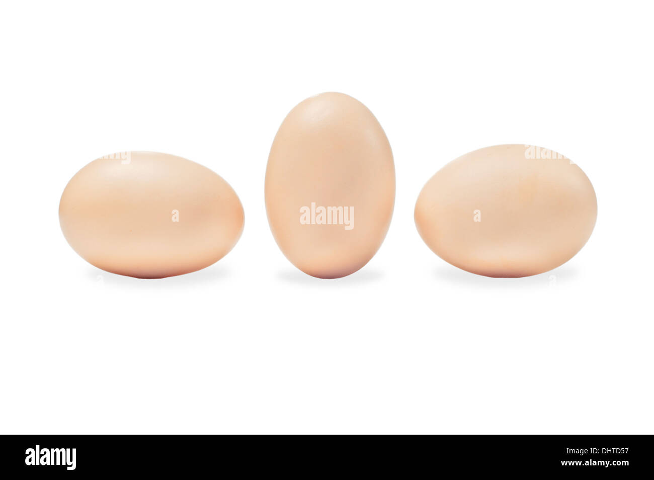 Images of 3 pieces of chicken eggs that are large and have two egg