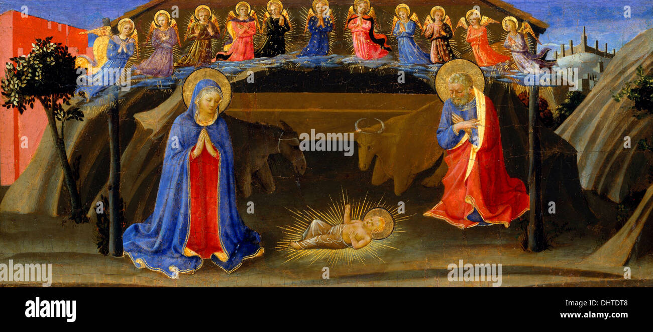 The Nativity - by Zanobi Strozzi, 1434 Stock Photo