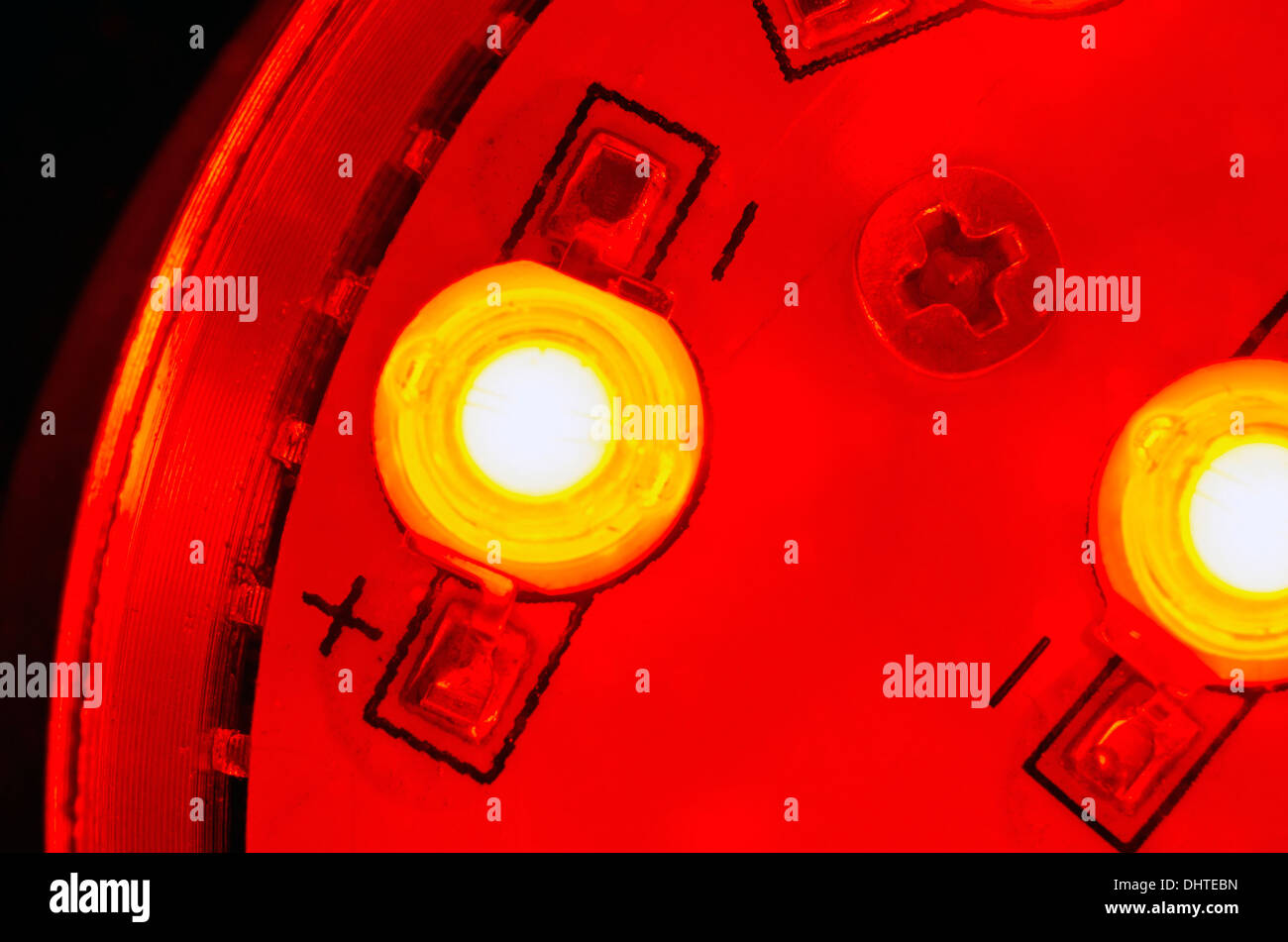 fragment of modern light source with mounted Light-emitting diode Stock Photo