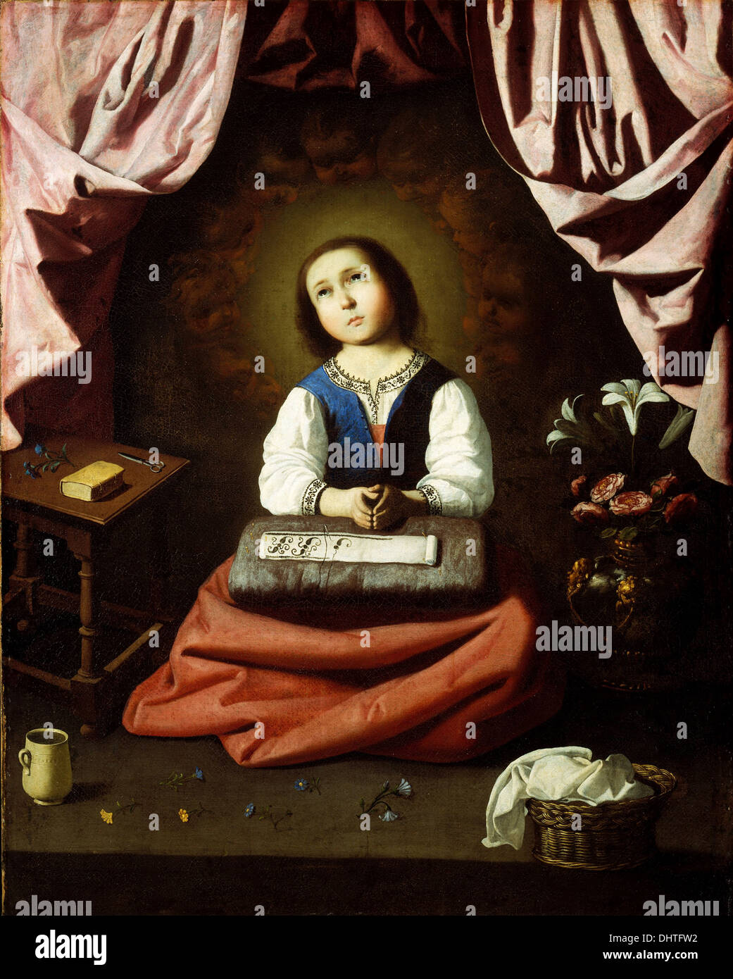 The Young Virgin - by Francisco de Zurbarán, 1633 Stock Photo