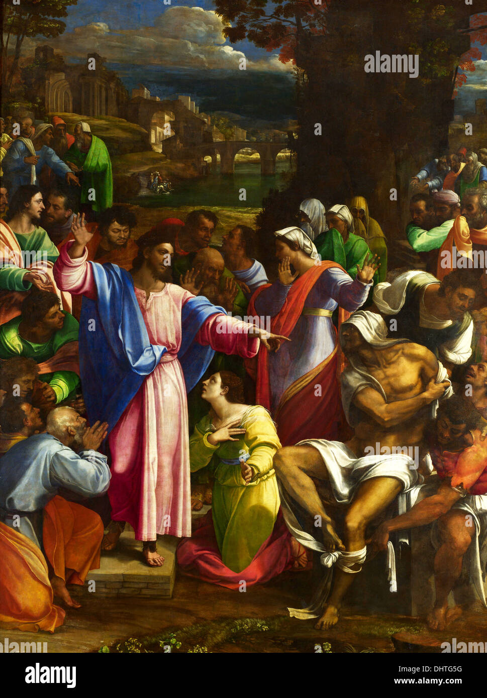 The Raising of Lazarus - by Sebastiano del Piombo, 1519 Stock Photo