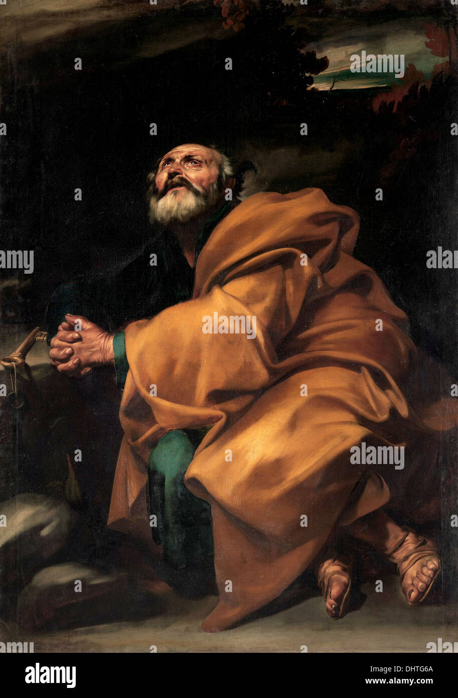 The Penitent Saint Peter - by Jusepe de Ribera, 1632 Stock Photo