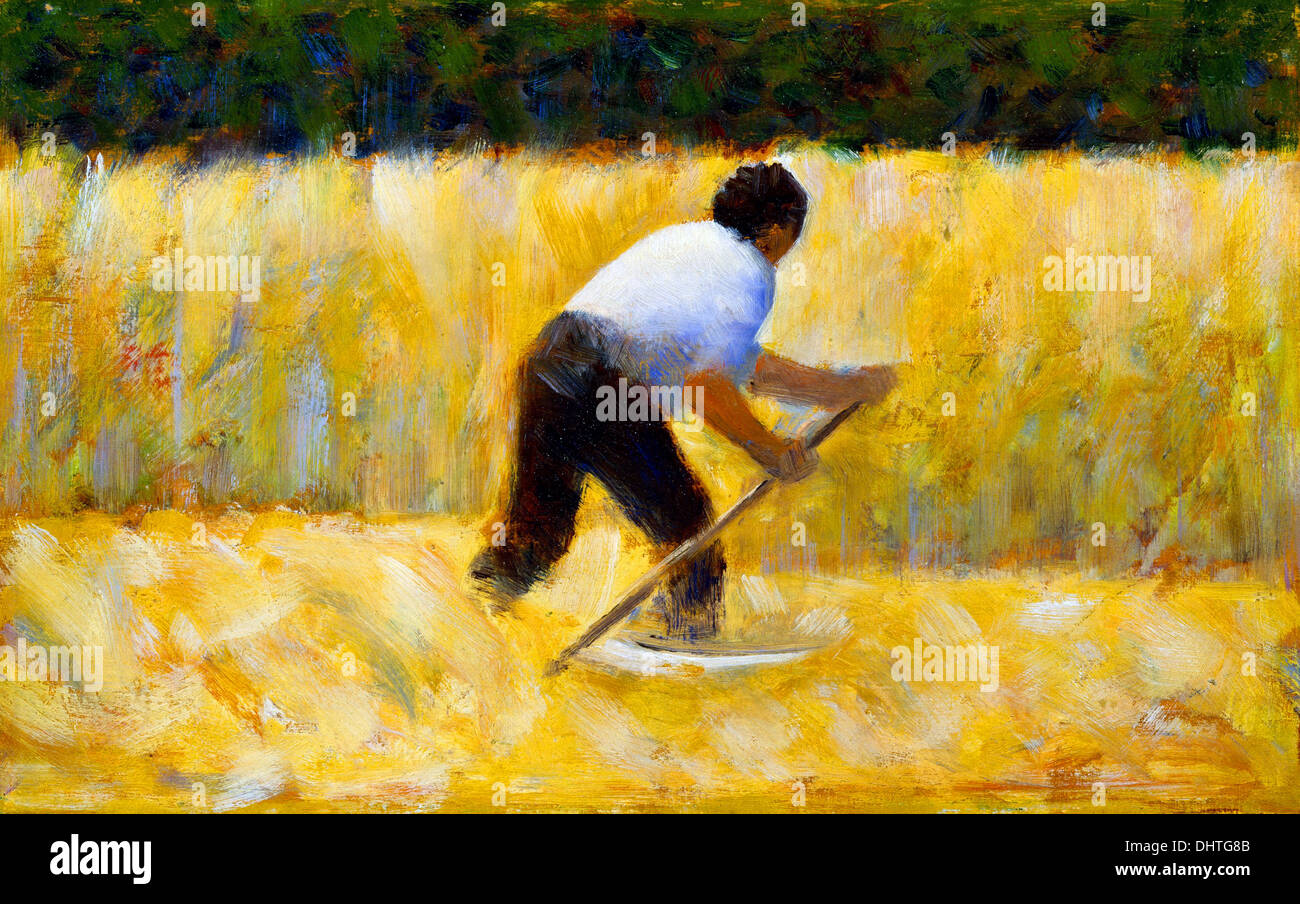 The Mower - by Georges Seurat, 1881 Stock Photo