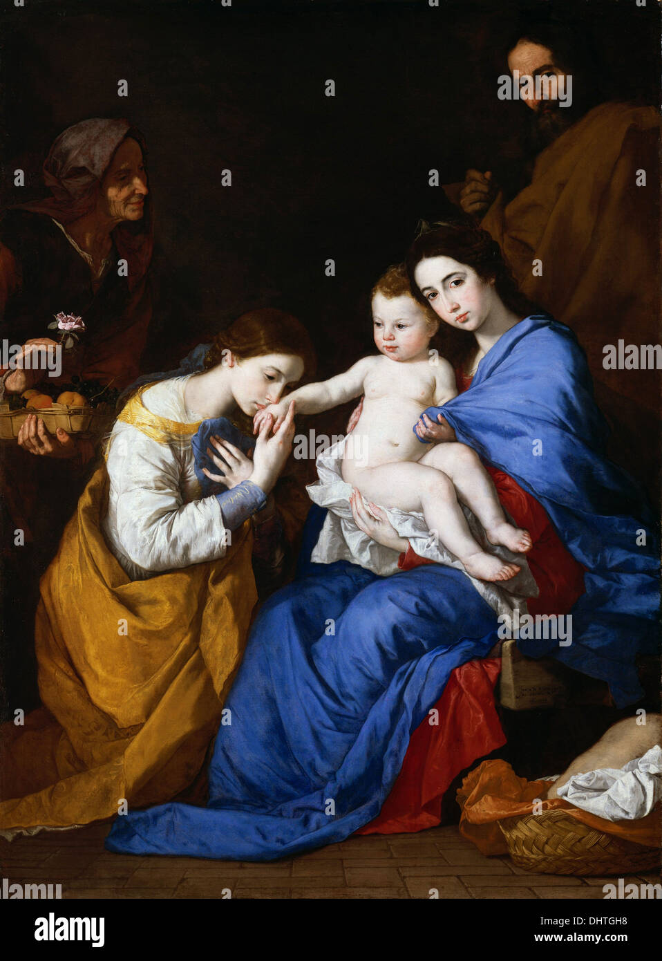 The Holy Family with Saints Anne and Catherine of Alexandria - by Jusepe de Ribera, 1648 Stock Photo