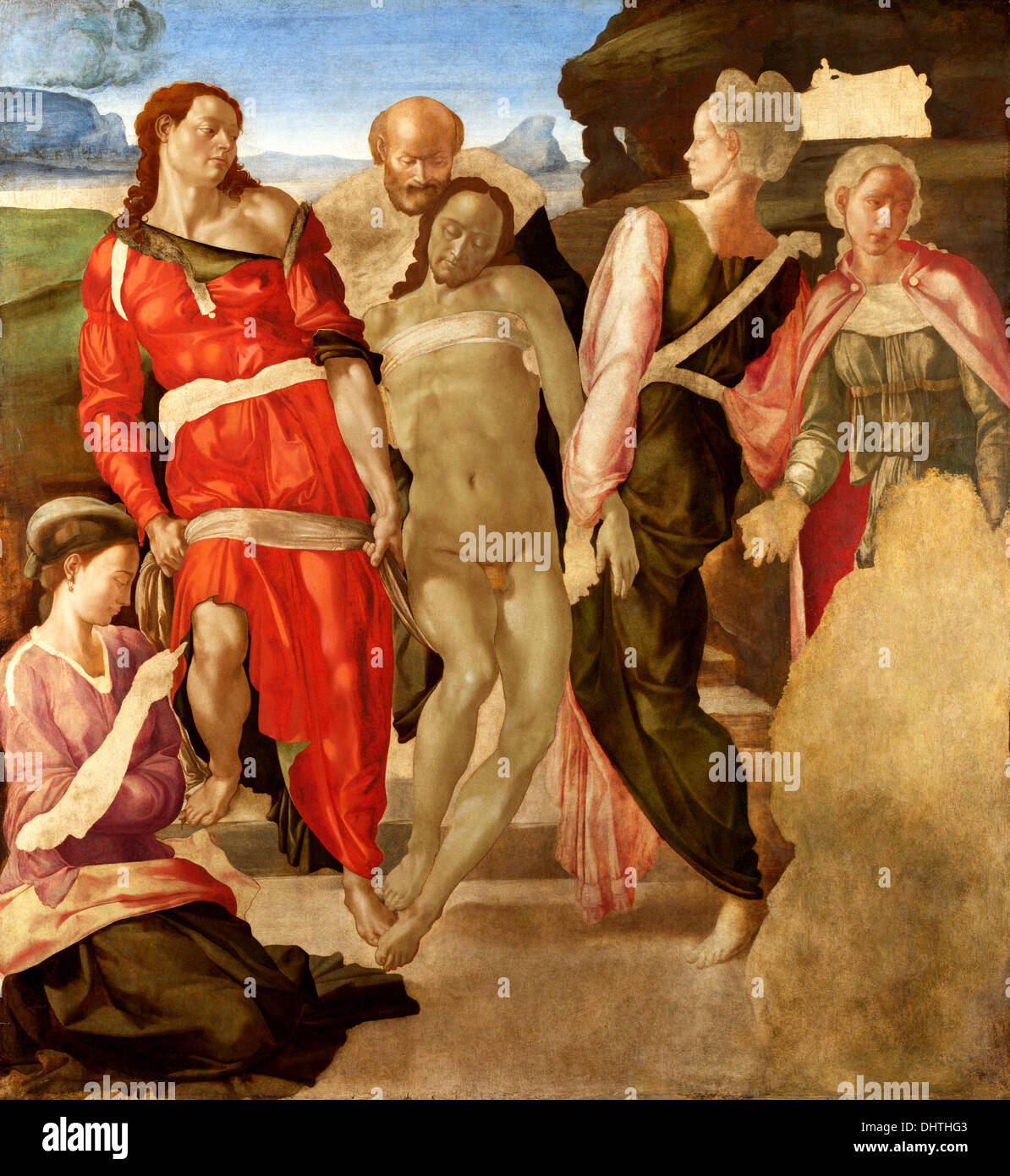 The Entombment - by Michelangelo, 1501 Stock Photo