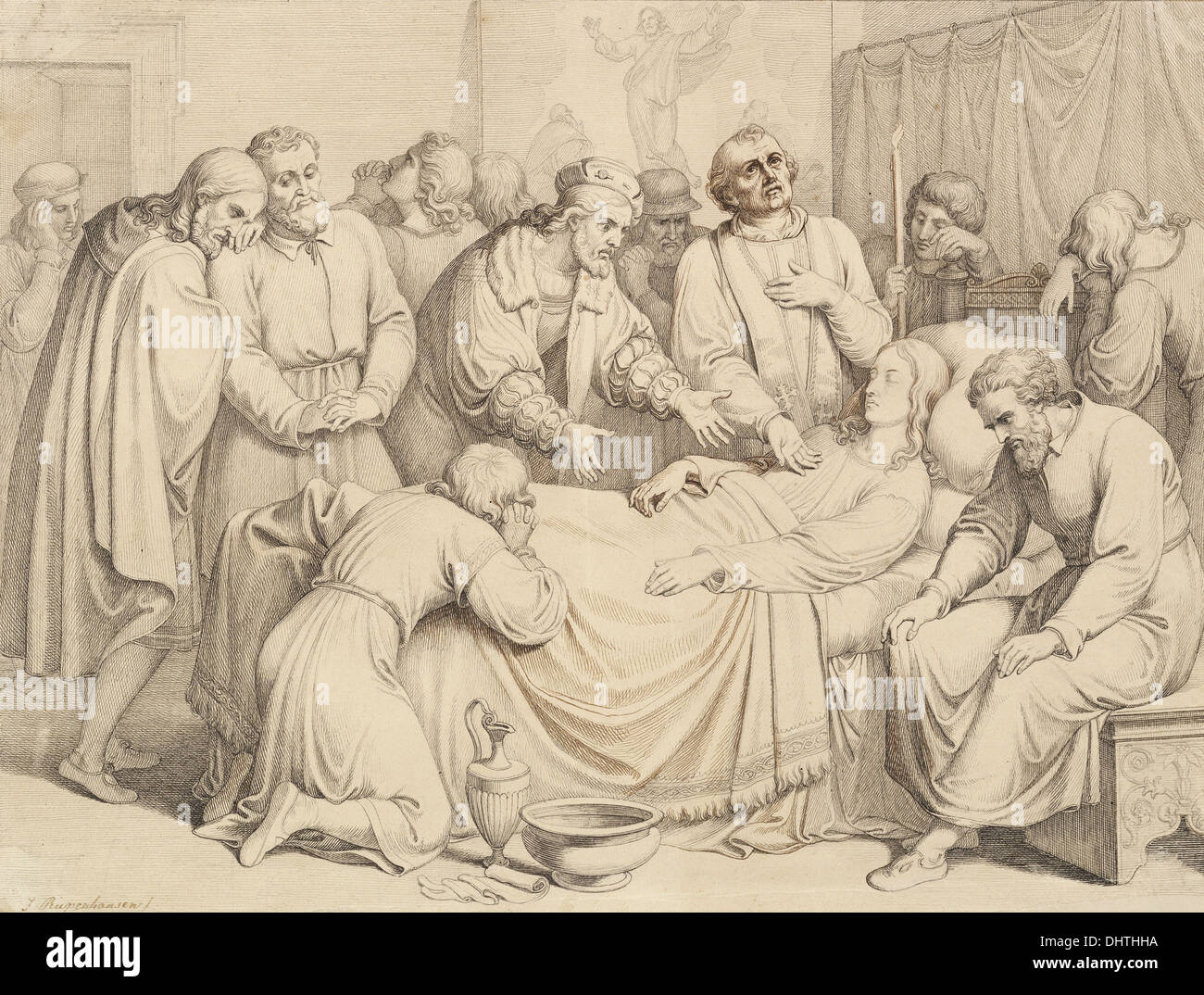 The Death of Raphael - by Johannes Riepenhausen, 1832 Stock Photo