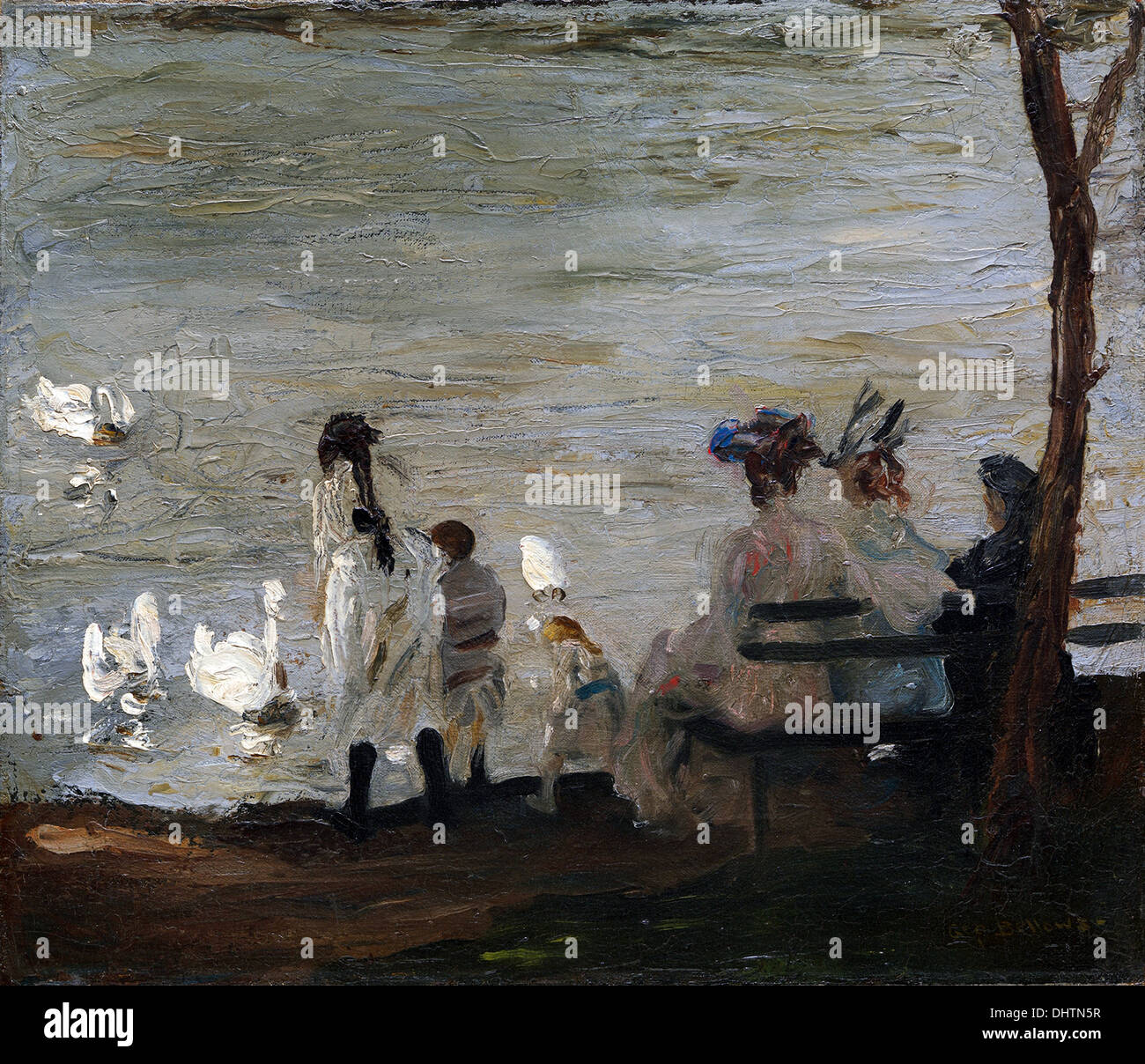 Swans in Central Park - by George Bellows, 1906 Stock Photo