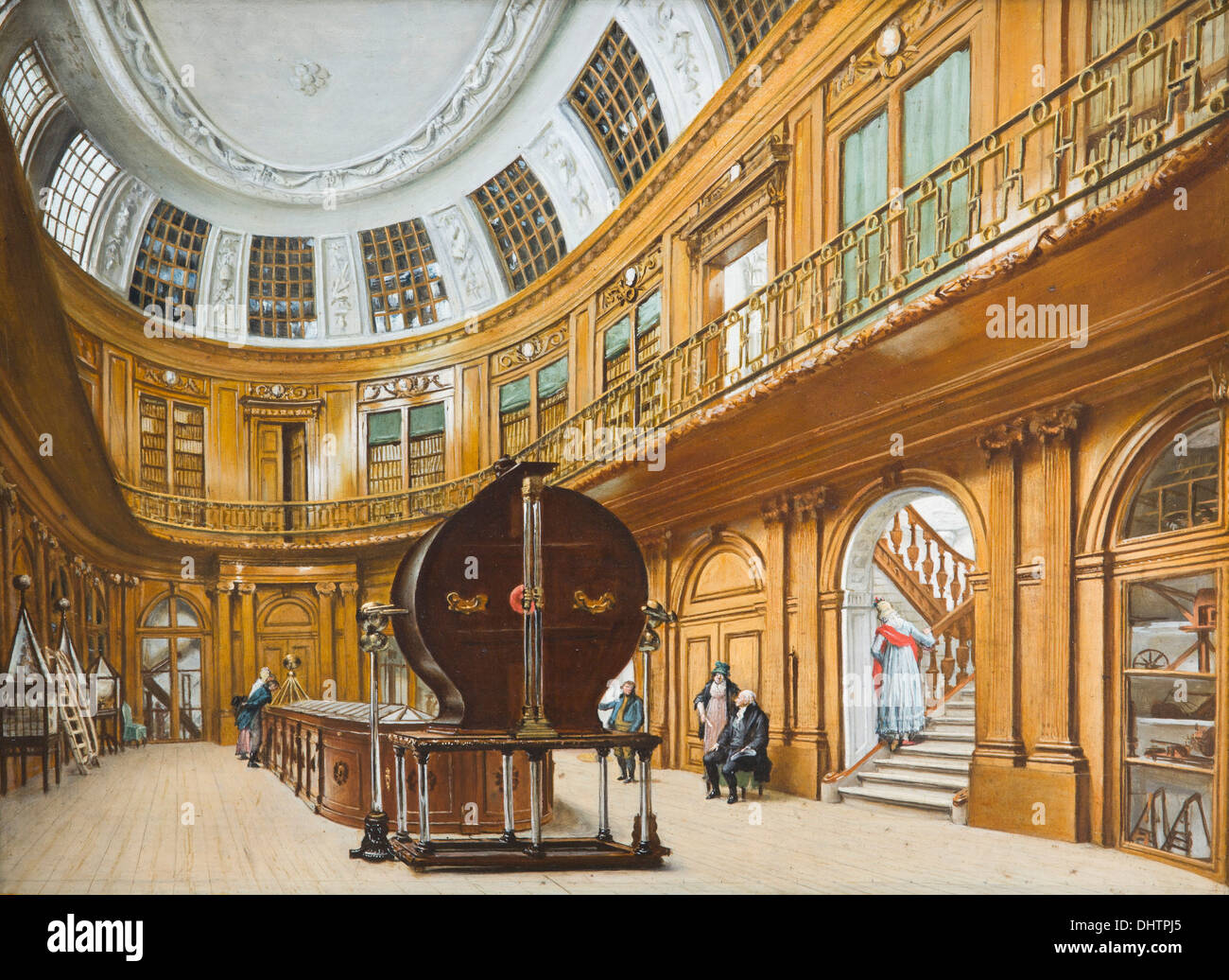 Netherlands, Haarlem, Teylers Museum, Oilpainting by Wybrand Hendriks (1744-1831) of the oval room Stock Photo